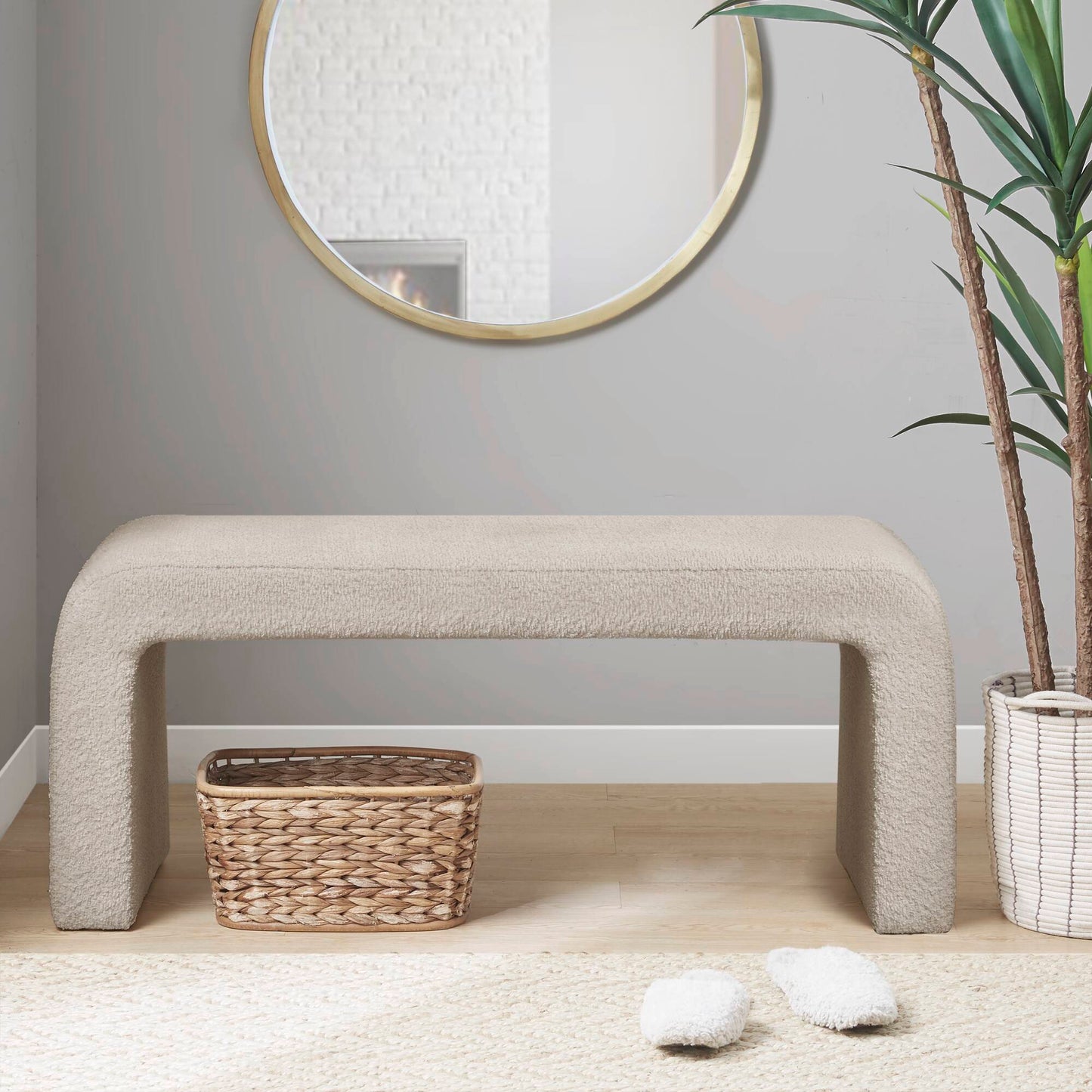 INK+IVY Boucle Waterfall Bench