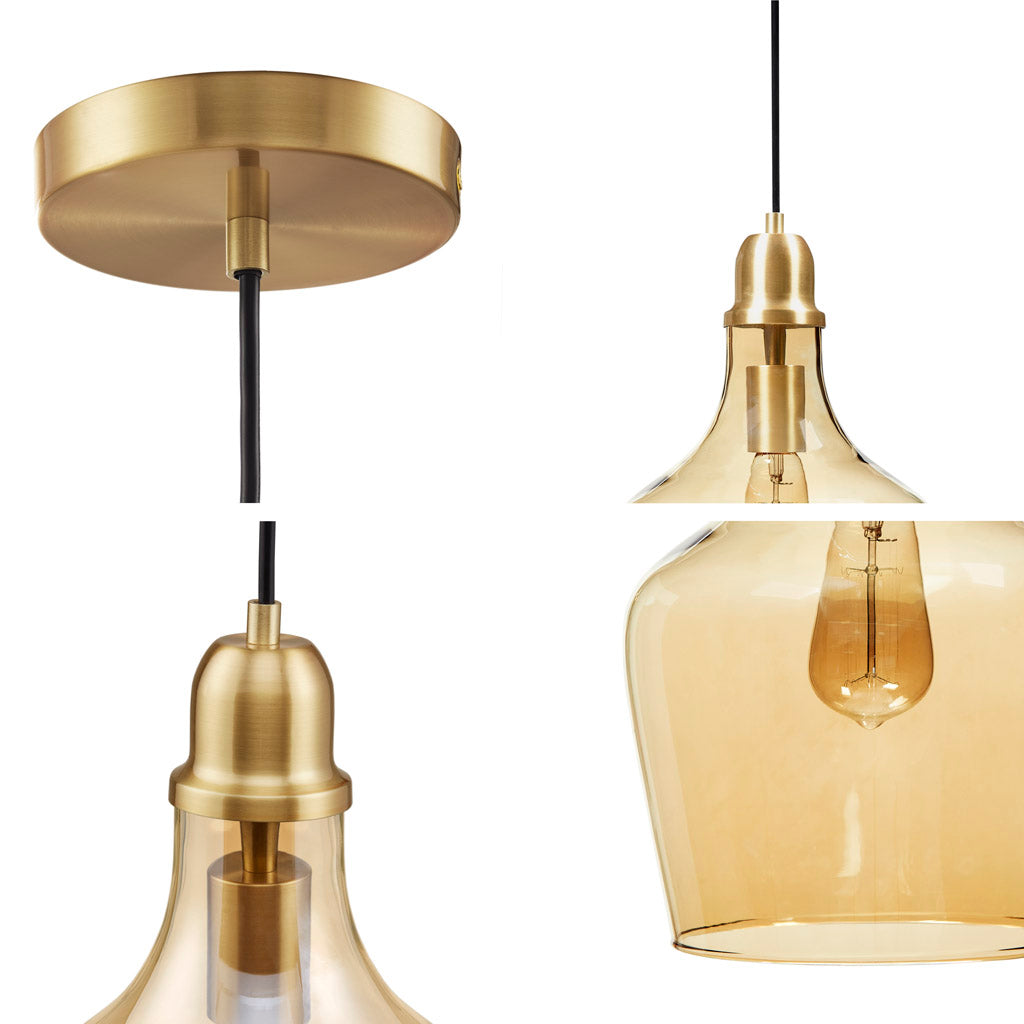 INK+IVY Auburn Bell Shaped Hanging Glass Pendant Light