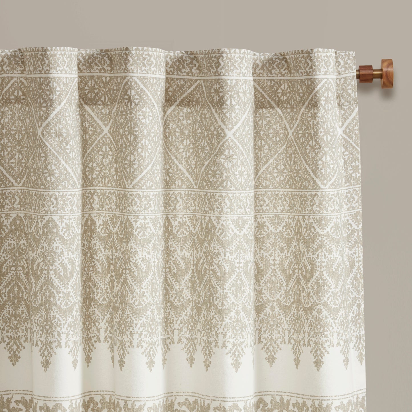 INK+IVY Cotton Printed Curtain Panel with Chenille detail and Lining