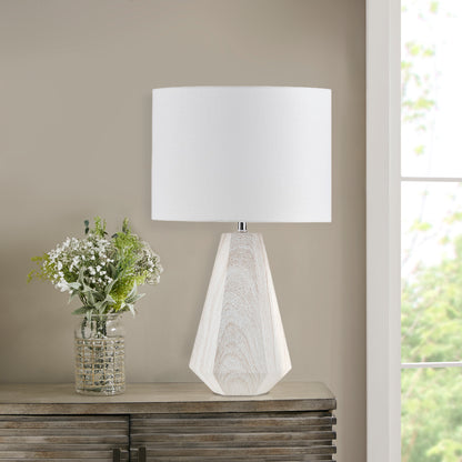 INK+IVY 23" Resin Table Lamp with Faux Wood Texture