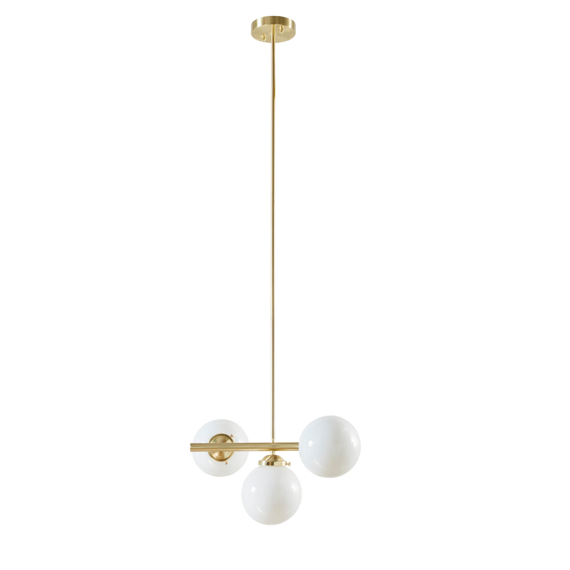 INK+IVY 3-Light Chandelier with Frosted Glass Globe Bulbs