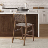 Oslo Faux Leather Woven Counter Stool 24"H