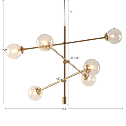 INK+IVY 6-Globe Light Architectural Metal Chandelier