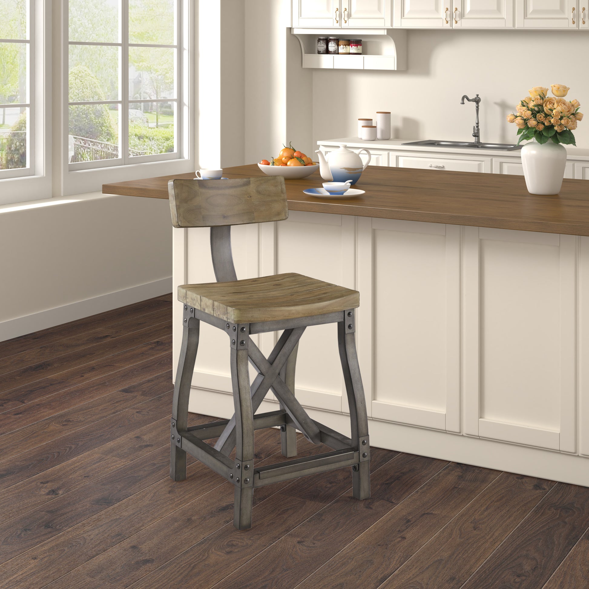 INK+IVY Counter Stool with Back