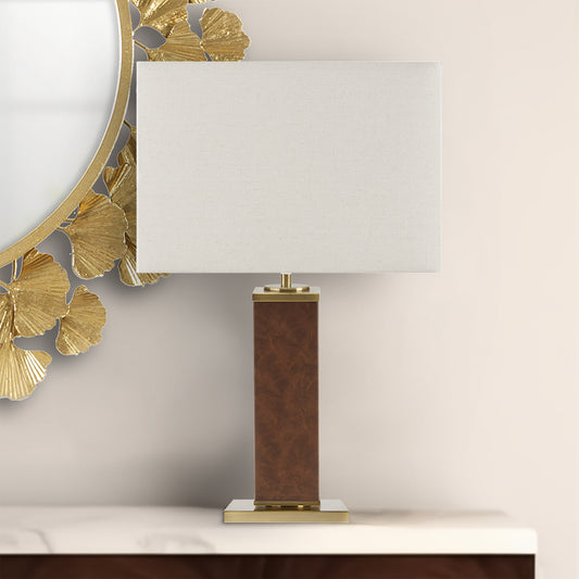 INK+IVY Faux Leather Table Lamp