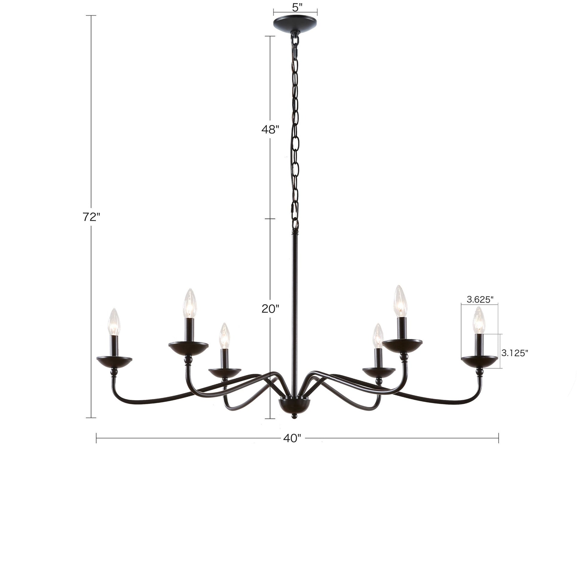 INK+IVY 6-Light Farmhouse Metal Chandelier