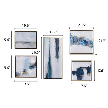 INK+IVY Abstract 5-piece Gallery Framed Canvas Wall Art Set