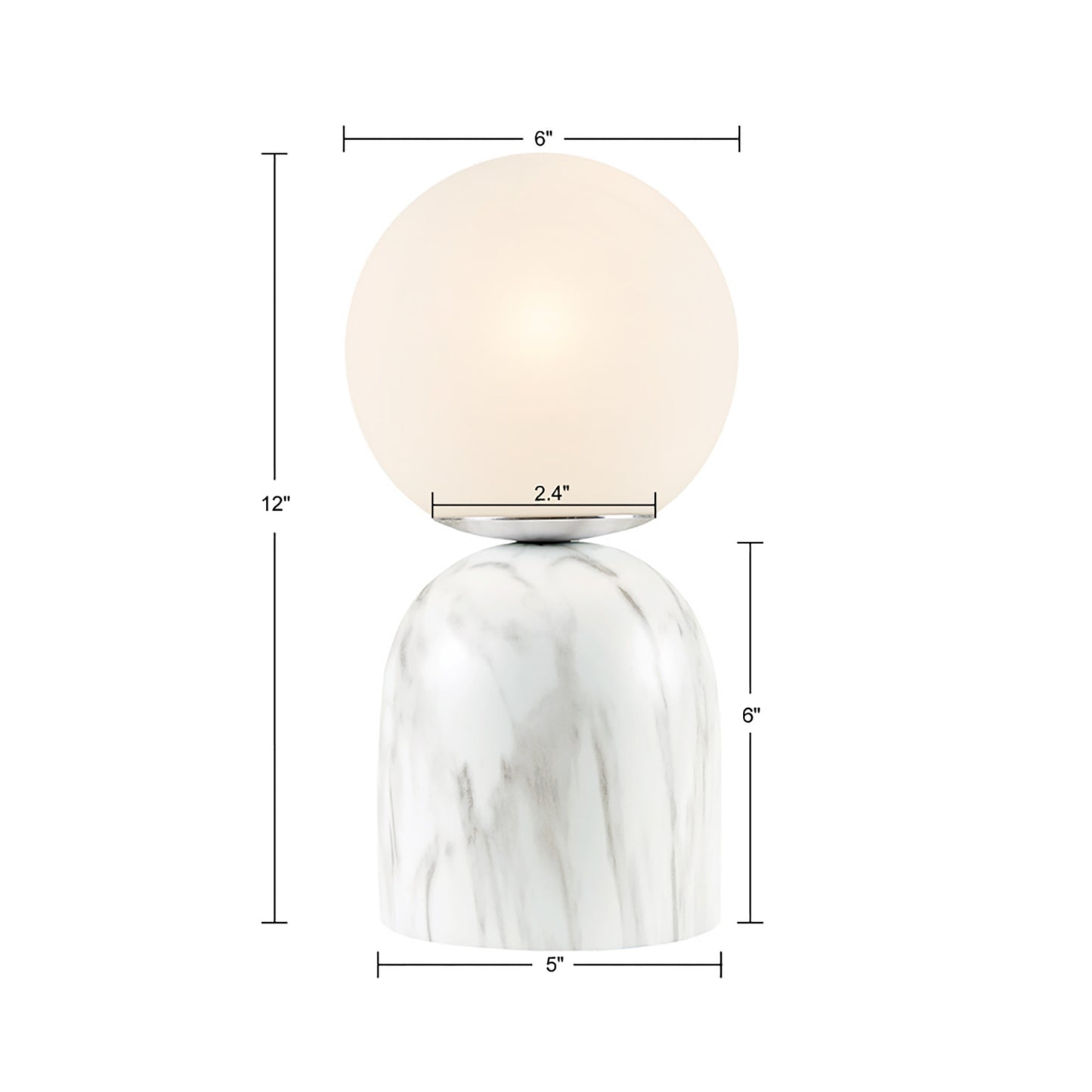 INK+IVY Frosted Glass Globe Resin Table Lamp