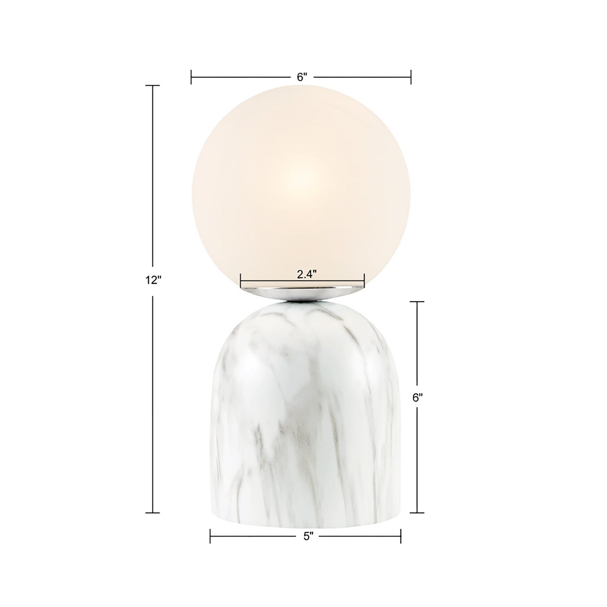 INK+IVY Frosted Glass Globe Resin Table Lamp