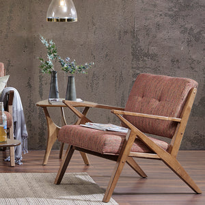 Rocket Upholstered Arm Chair with Angled Wood Frame