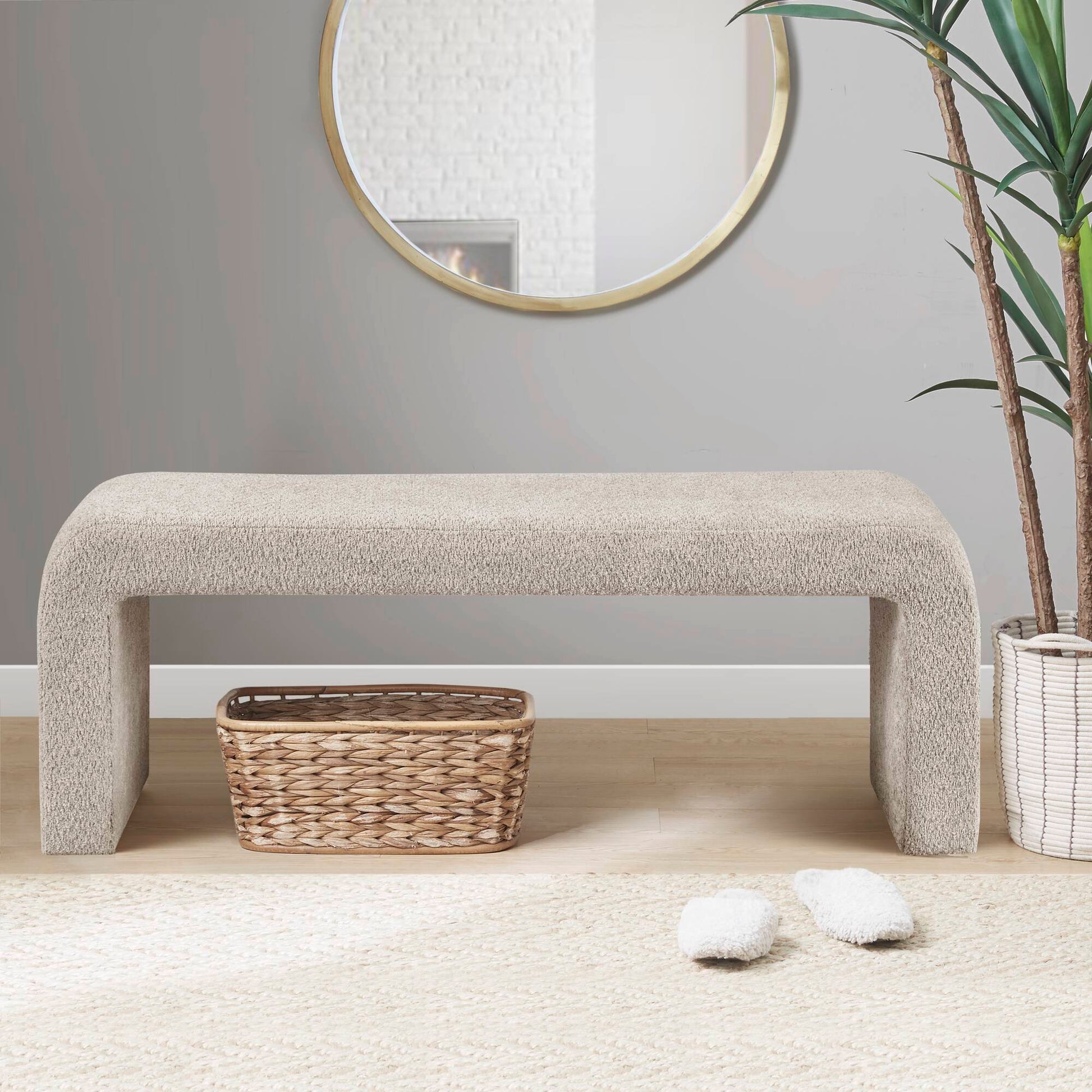 INK+IVY Boucle Waterfall Bench