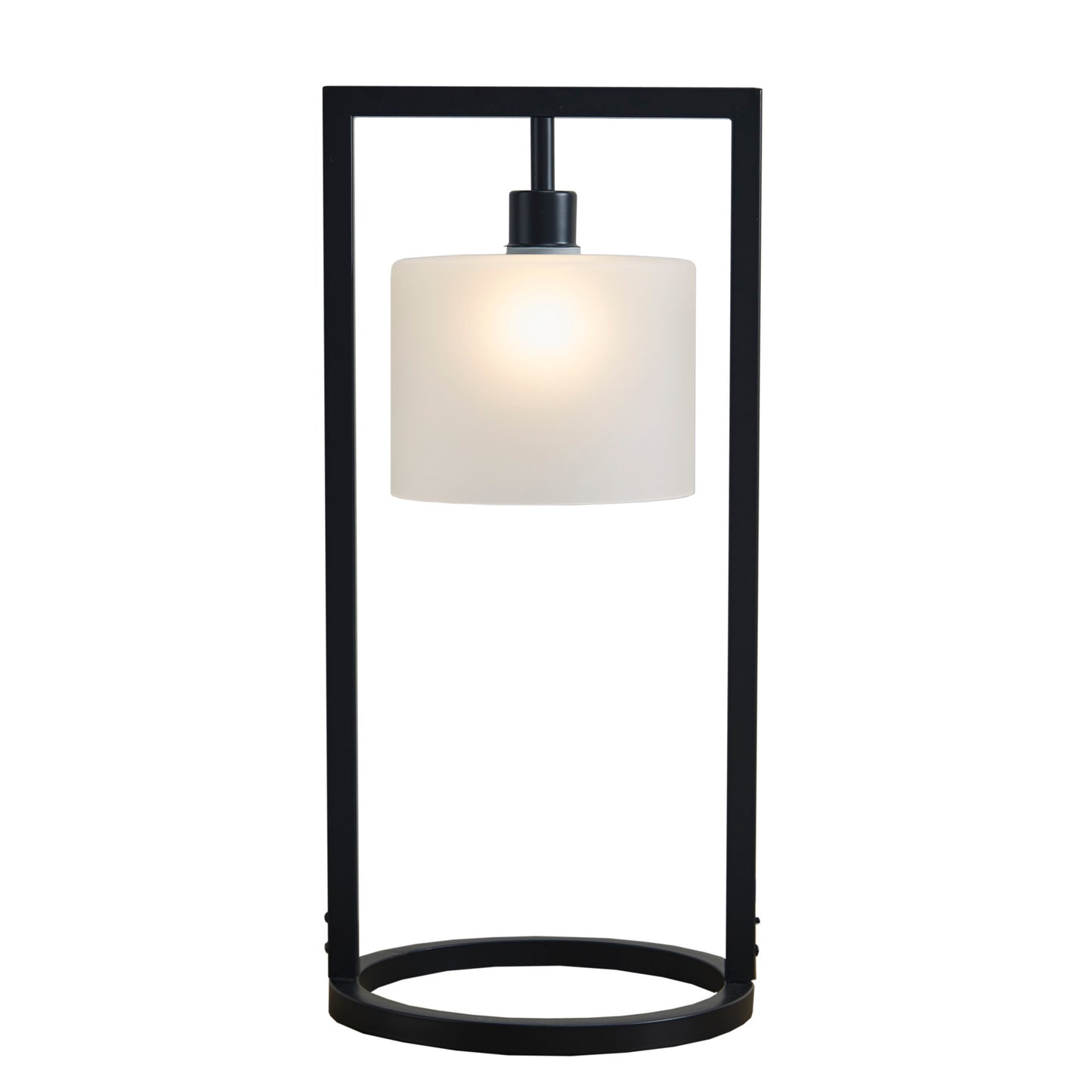 INK+IVY Metal Table Lamp with Glass Drum Shade