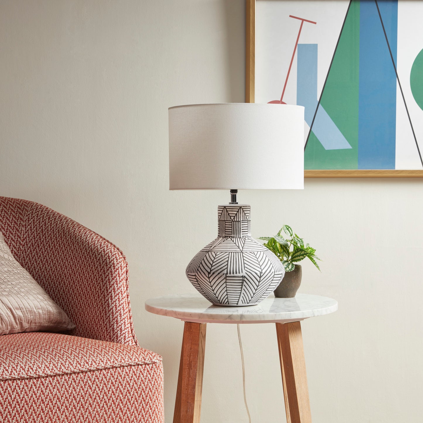 INK+IVY Boho Ceramic Table Lamp