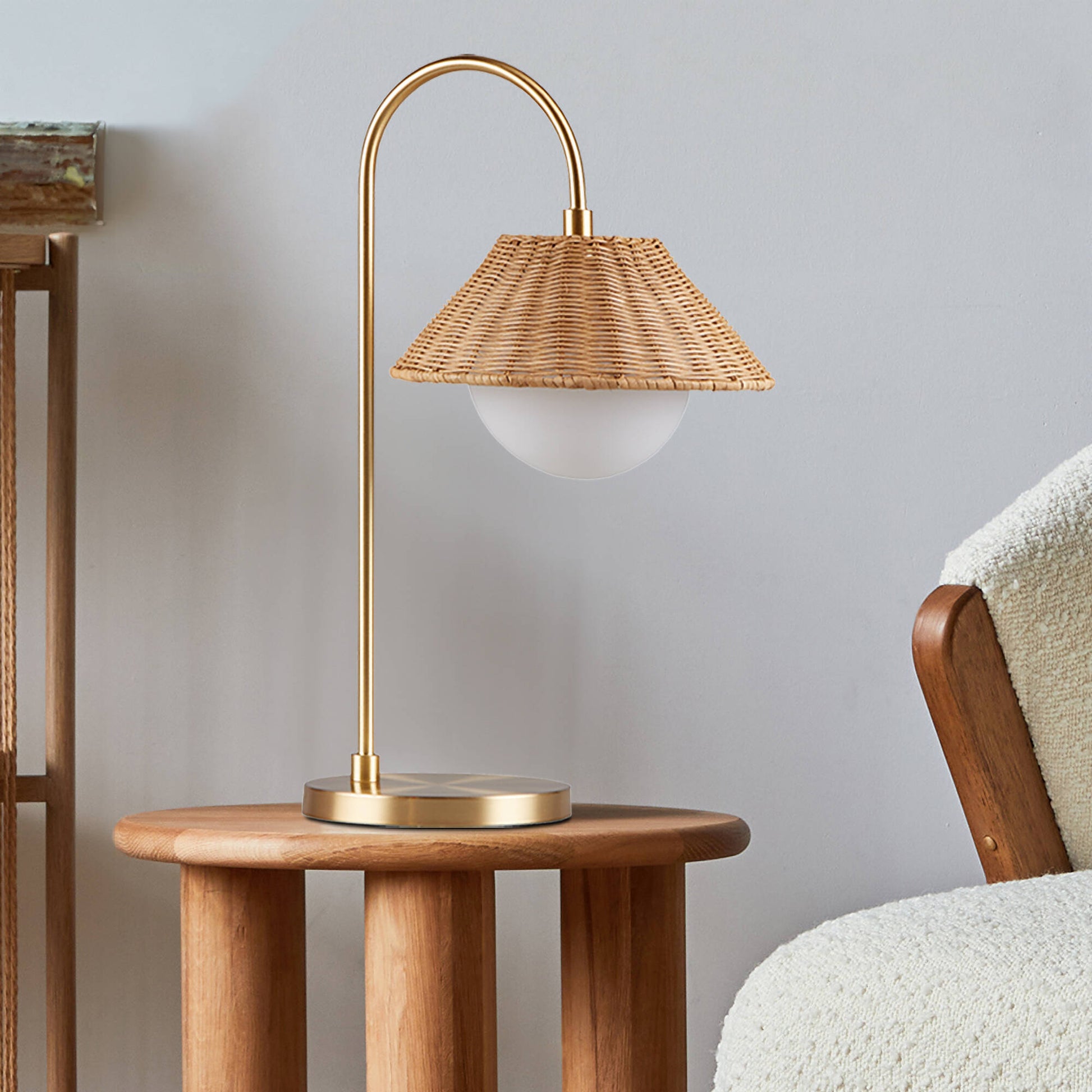 INK+IVY Rattan Weave Shade Table Lamp
