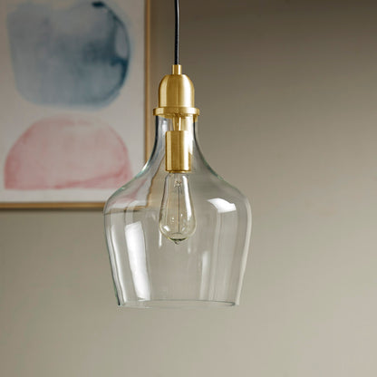 INK+IVY Auburn Bell Shaped Hanging Glass Pendant Light