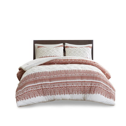 INK+IVY 3 Piece Cotton Comforter Set with Chenille Tufting