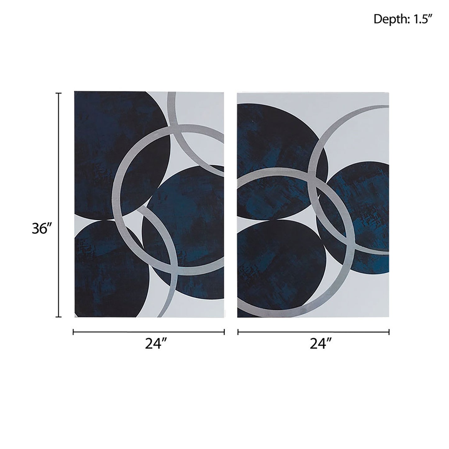 INK+IVY Silver Foil Abstract 2-piece Canvas Wall Art Set