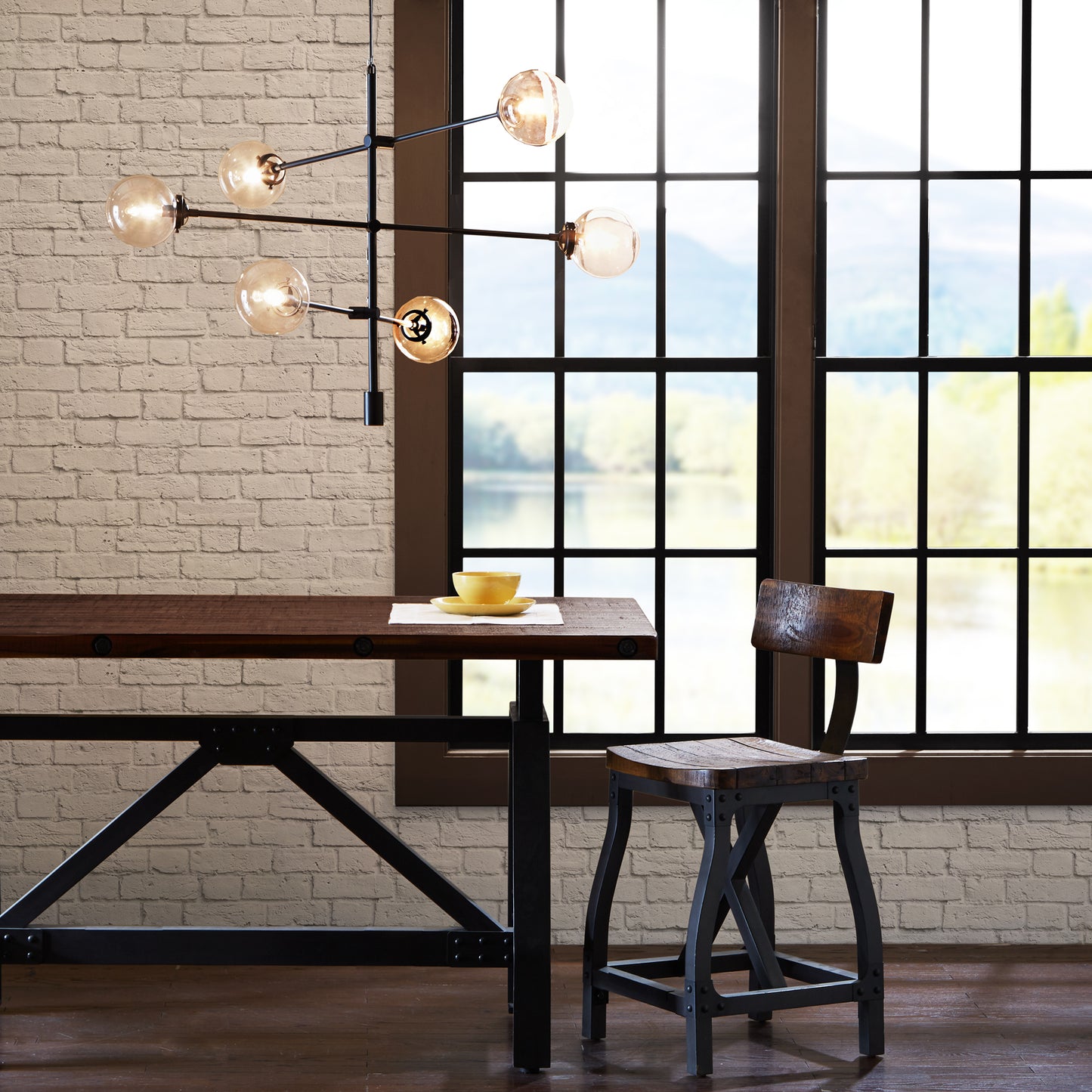 INK+IVY 6-Globe Light Architectural Metal Chandelier