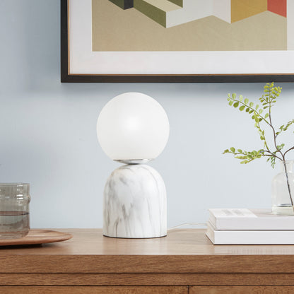 INK+IVY Frosted Glass Globe Resin Table Lamp