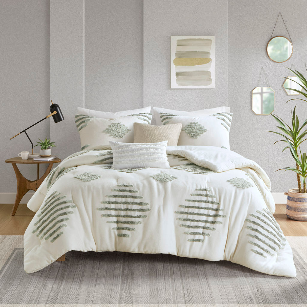 INK+IVY 3 Piece Cotton Blend Chenille Comforter Set