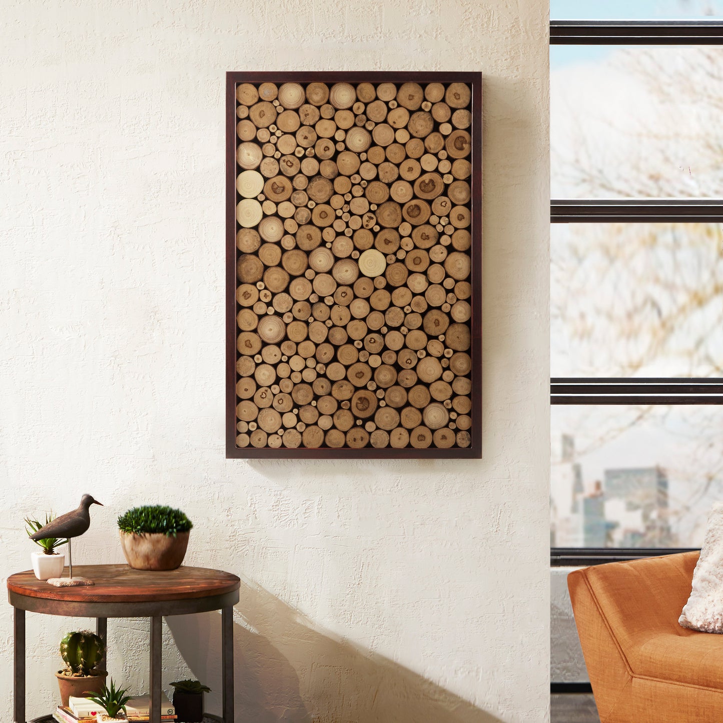 INK+IVY Natural Wood Slice Mosaic Wall Decor