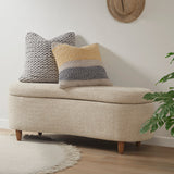 Bailey Boucle-Style Curved Storage Accent Bench