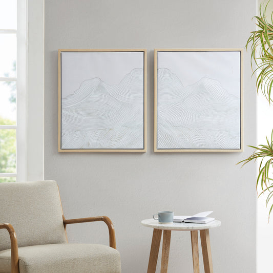 INK+IVY Hand Embellished Abstract 2-piece Framed Canvas Wall Art Set