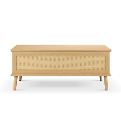N/A Rattan Lift-Top Coffee Table with Storage