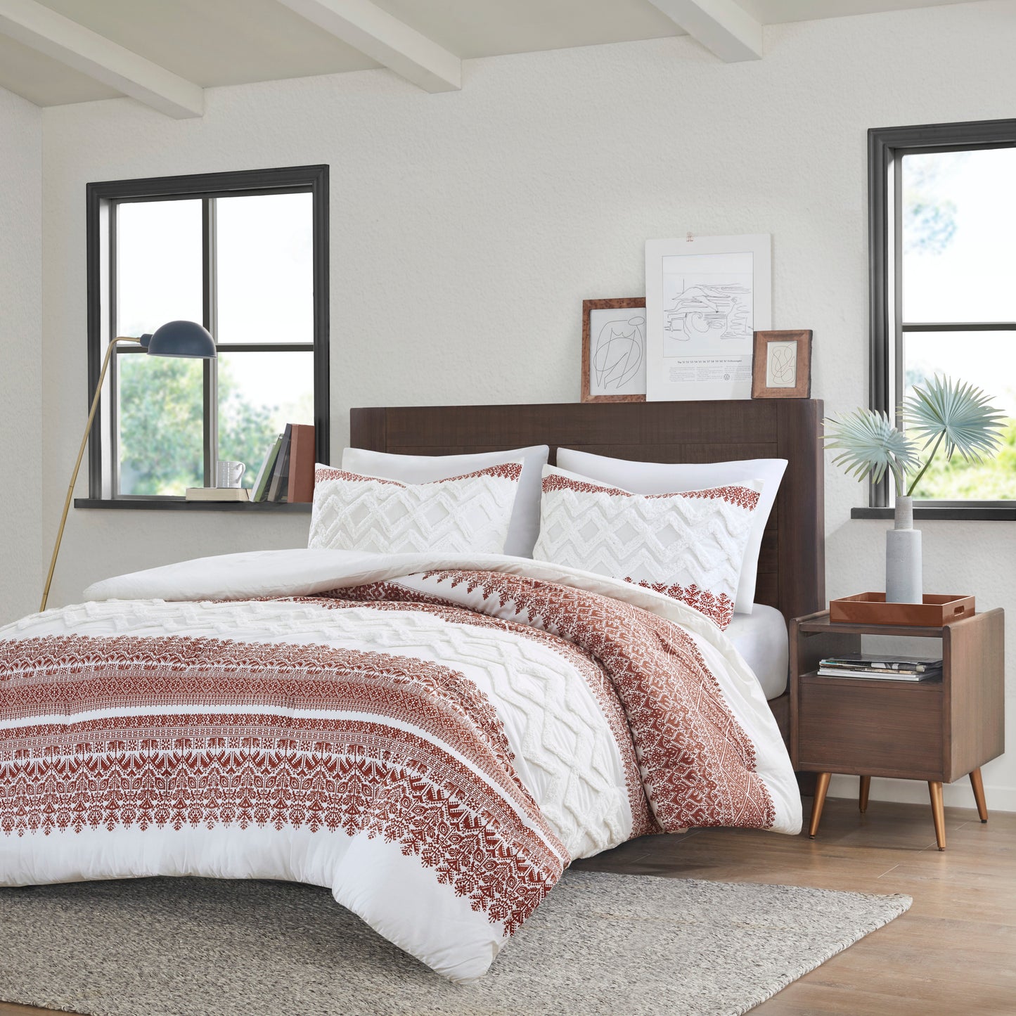 INK+IVY 3 Piece Cotton Comforter Set with Chenille Tufting