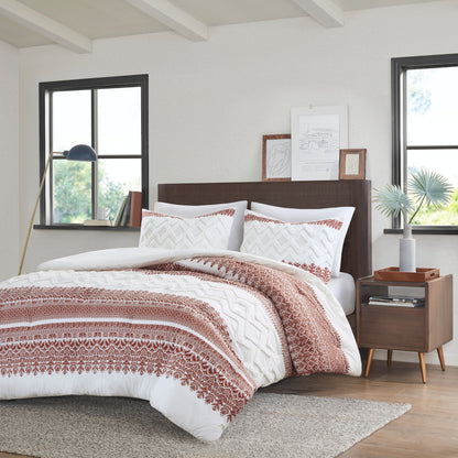INK+IVY 3 Piece Cotton Comforter Set with Chenille Tufting
