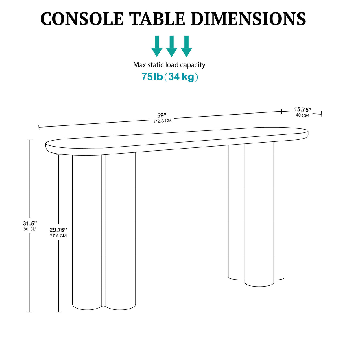 Benji Oval Console Table