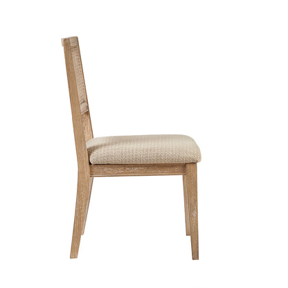 Kelly Rattan & Wood Dining Chair Set of 2