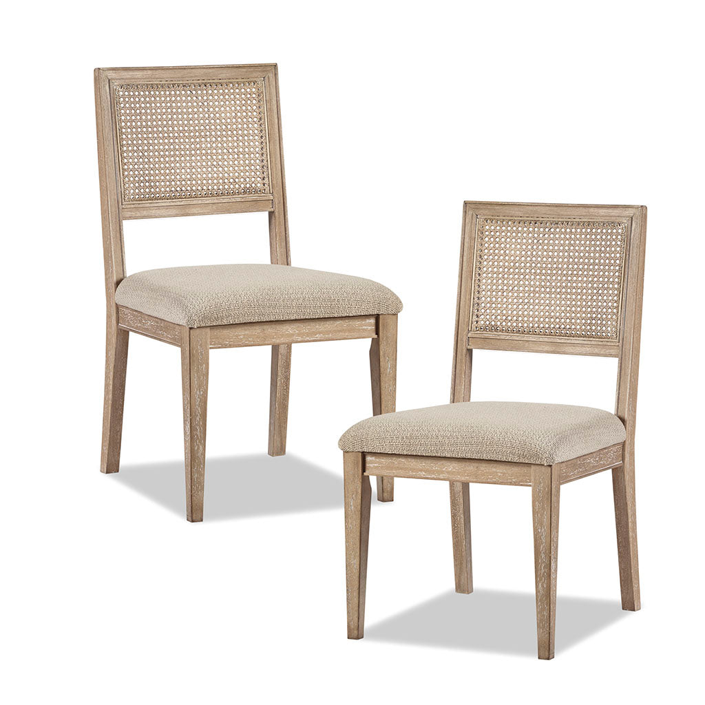 Kelly Rattan & Wood Dining Chair Set of 2