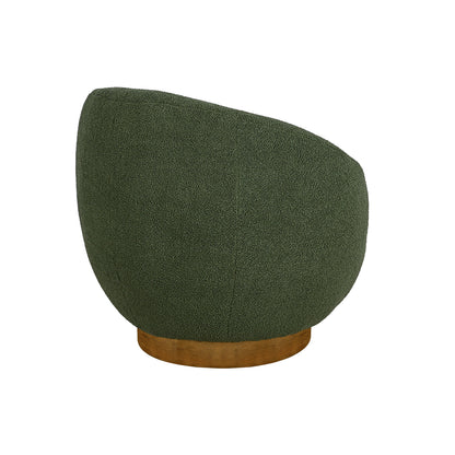 Jessel Shearling Sherpa Swivel Chair with Wood Base