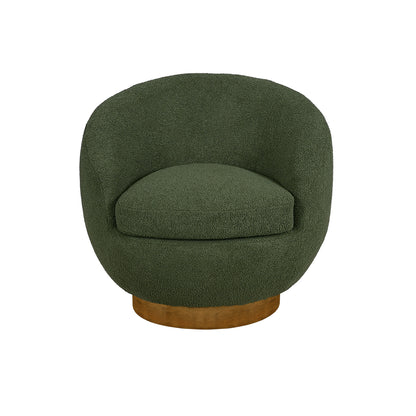 Jessel Shearling Sherpa Swivel Chair with Wood Base
