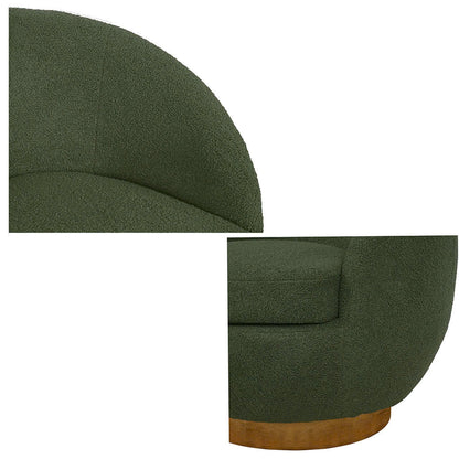 Jessel Shearling Sherpa Swivel Chair with Wood Base