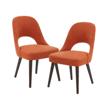 Nola Upholstered Dining Side Chairs with Cutout Back design (Set of 2)
