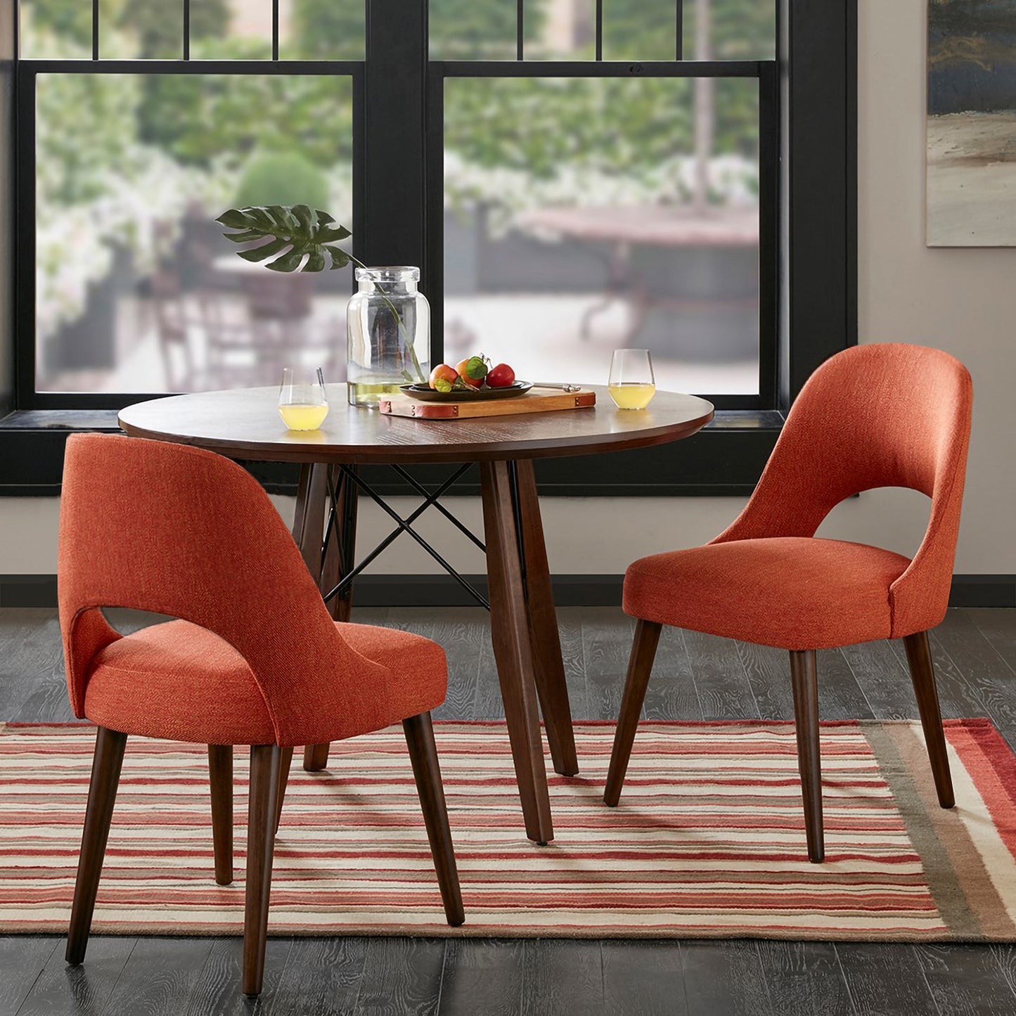 Nola Upholstered Dining Side Chairs with Cutout Back design (Set of 2)