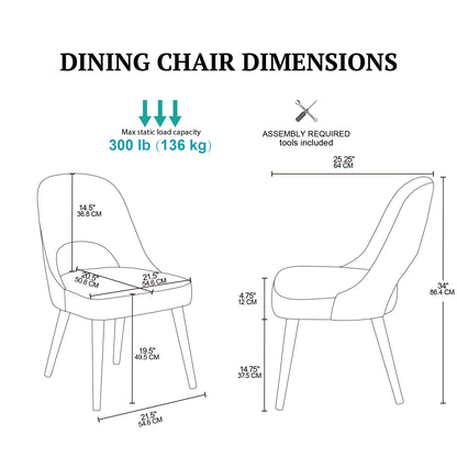 Nola Upholstered Dining Side Chairs with Cutout Back design (Set of 2)