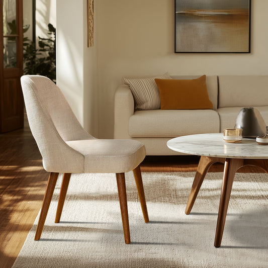 Nola Upholstered Dining Side Chairs with Cutout Back design (Pack of 2)