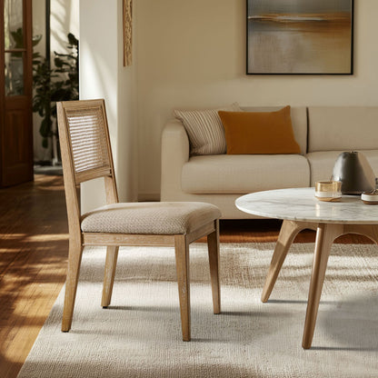Kelly Rattan & Wood Dining Chair Set of 2