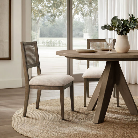 Kelly Rattan & Wood Dining Chair Set of 2