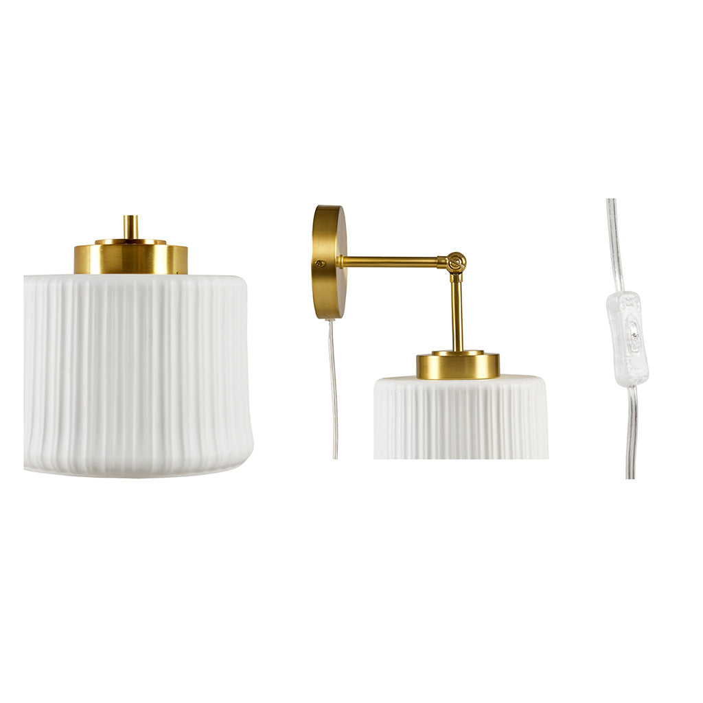 Luminex White Ceramic Wall Sconce with Adjustable Swing Arm