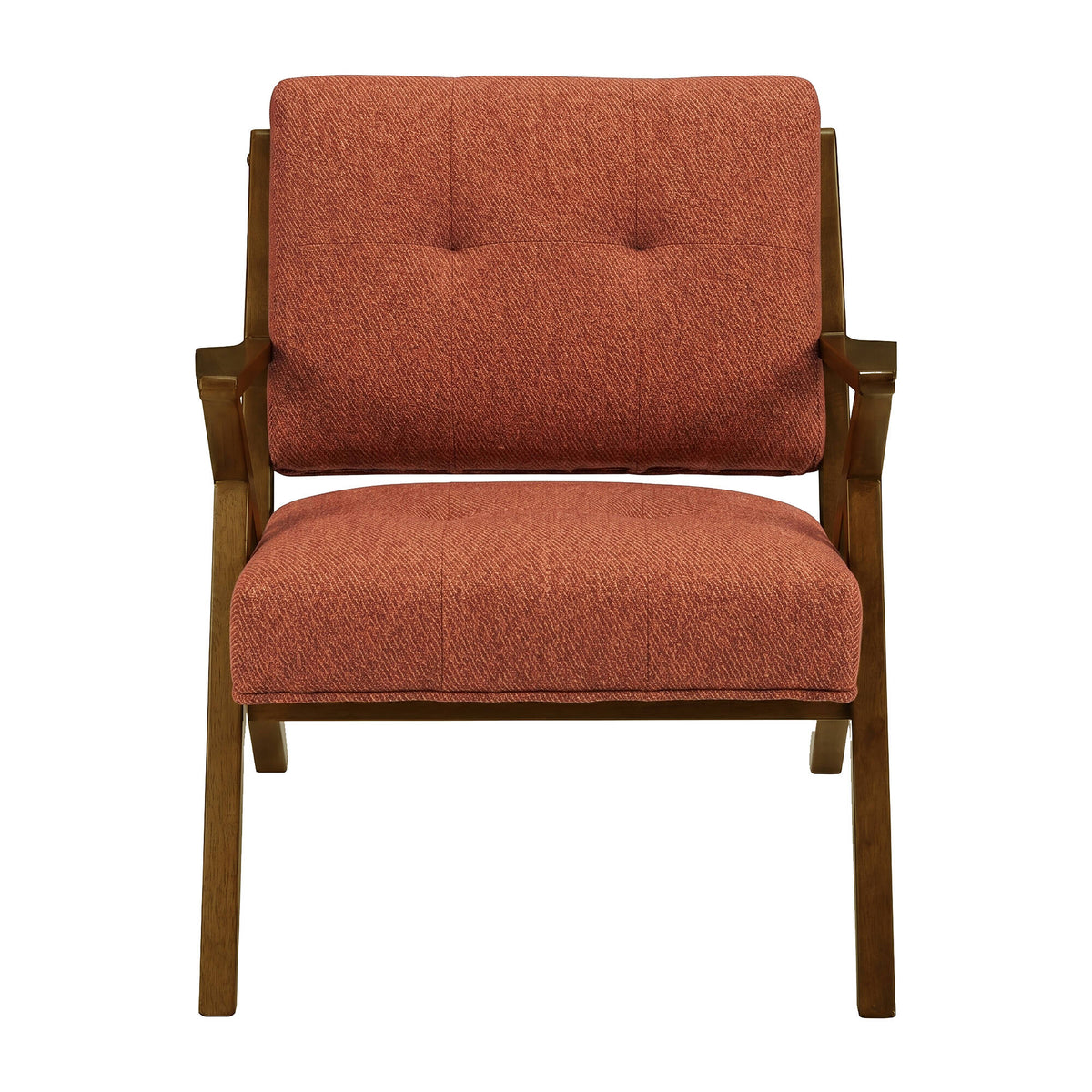 Rocket Upholstered Arm Chair with Angled Wood Frame