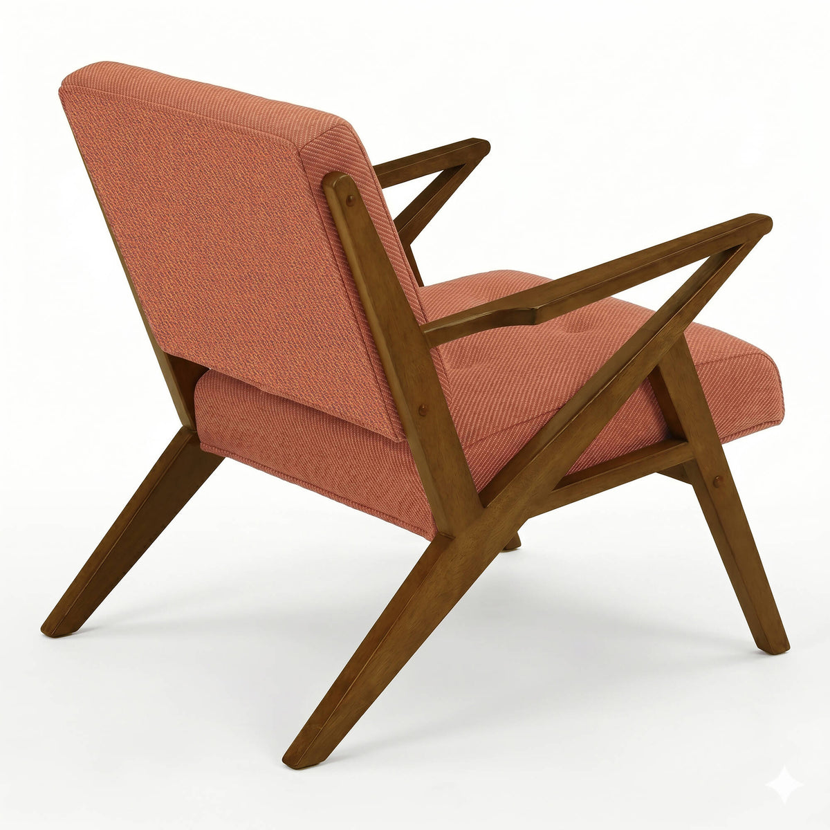 Rocket Upholstered Arm Chair with Angled Wood Frame