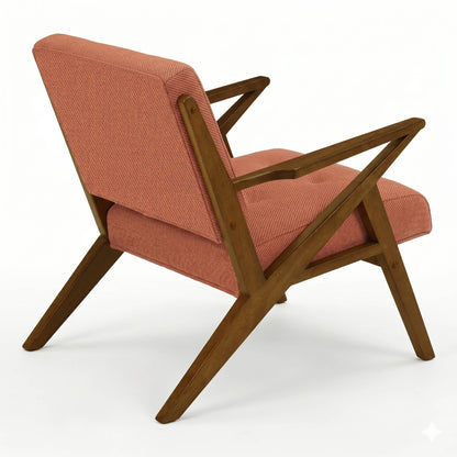 Rocket Upholstered Arm Chair with Angled Wood Frame