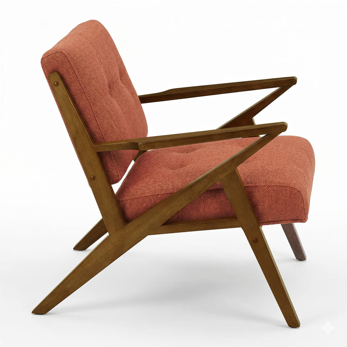 Rocket Upholstered Arm Chair with Angled Wood Frame
