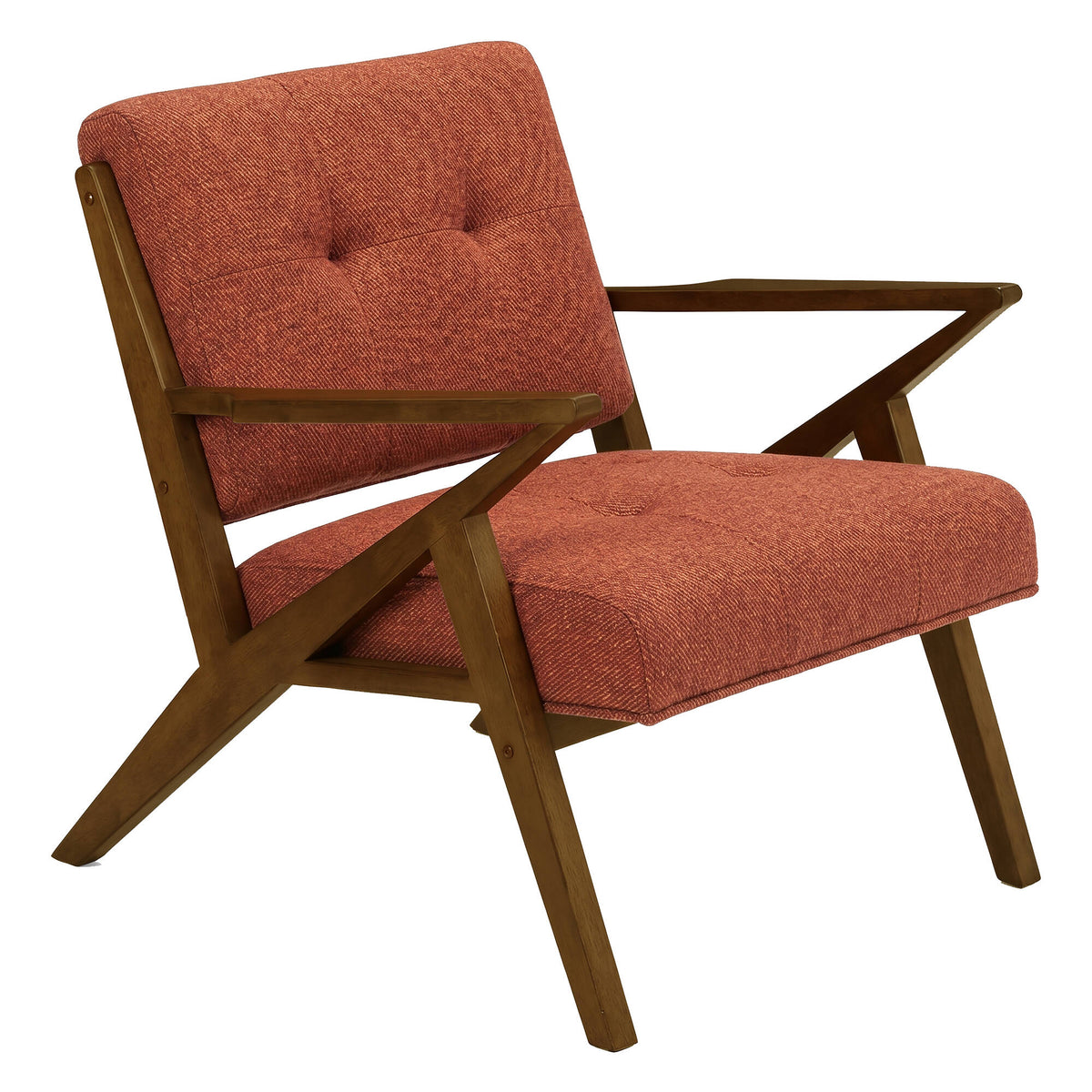 Rocket Upholstered Arm Chair with Angled Wood Frame