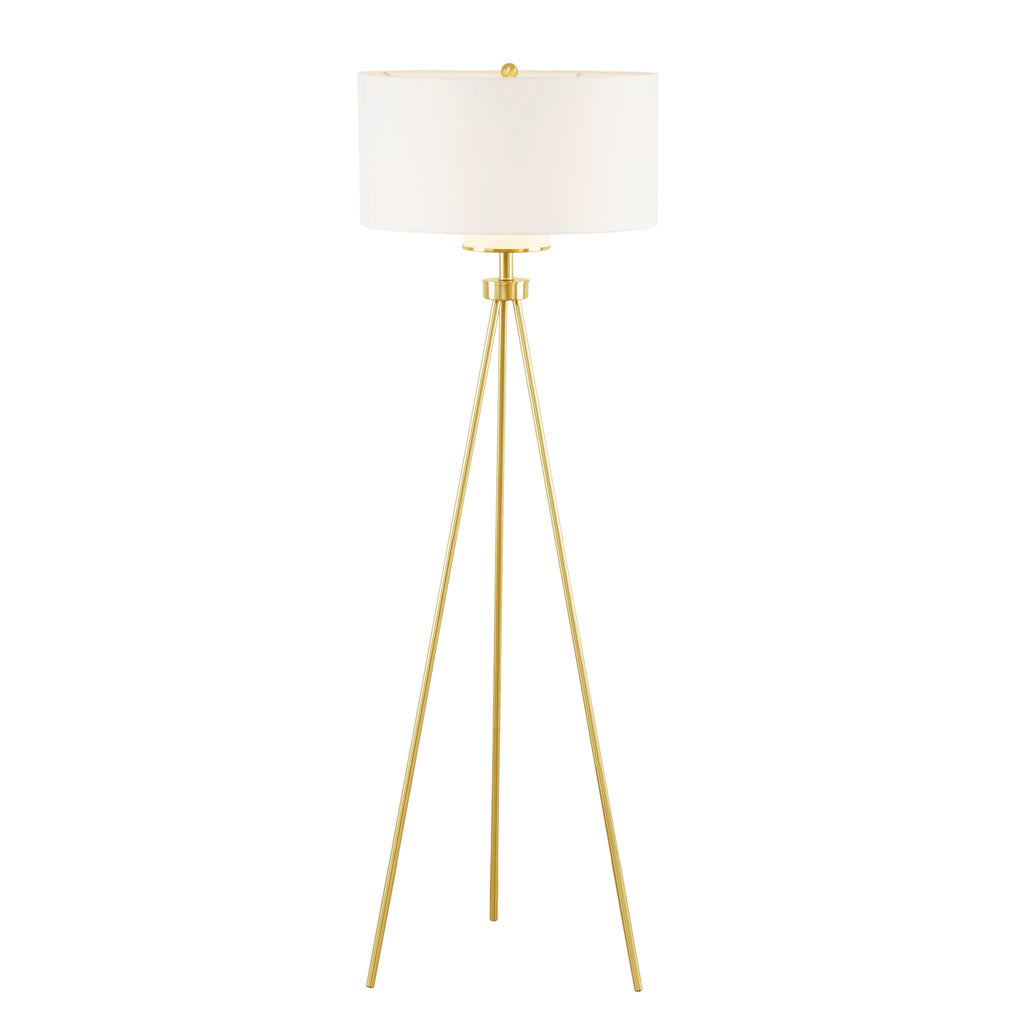 Pacific Metal Tripod Floor Lamp with Glass Shade