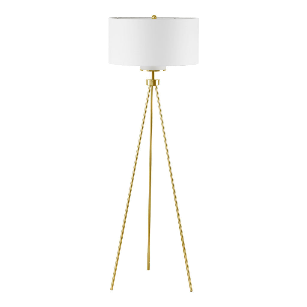Pacific Metal Tripod Floor Lamp with Glass Shade